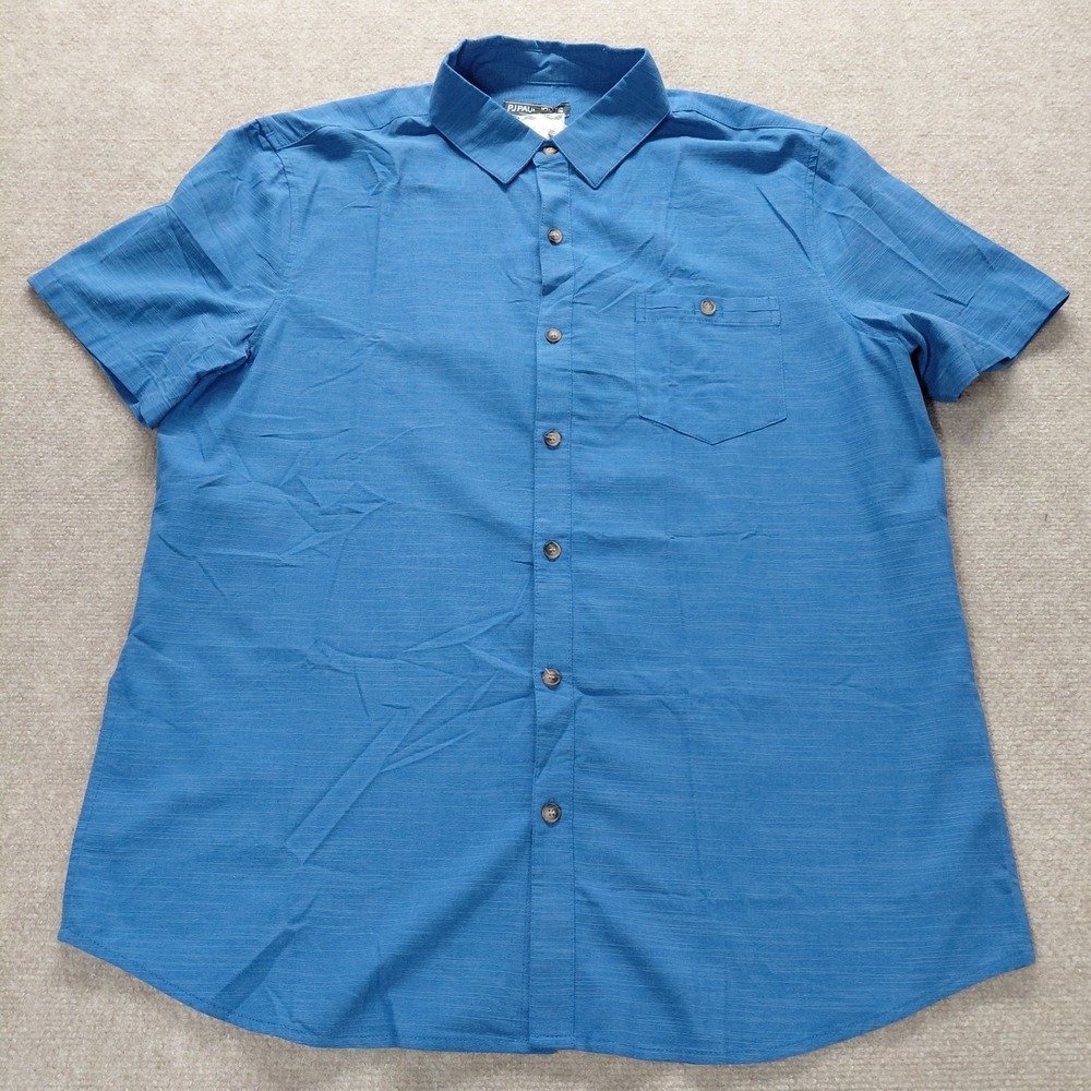 PJ Paul Jones Blue Knit Polo Shirt Men's size XL Preppy Button Up NWT